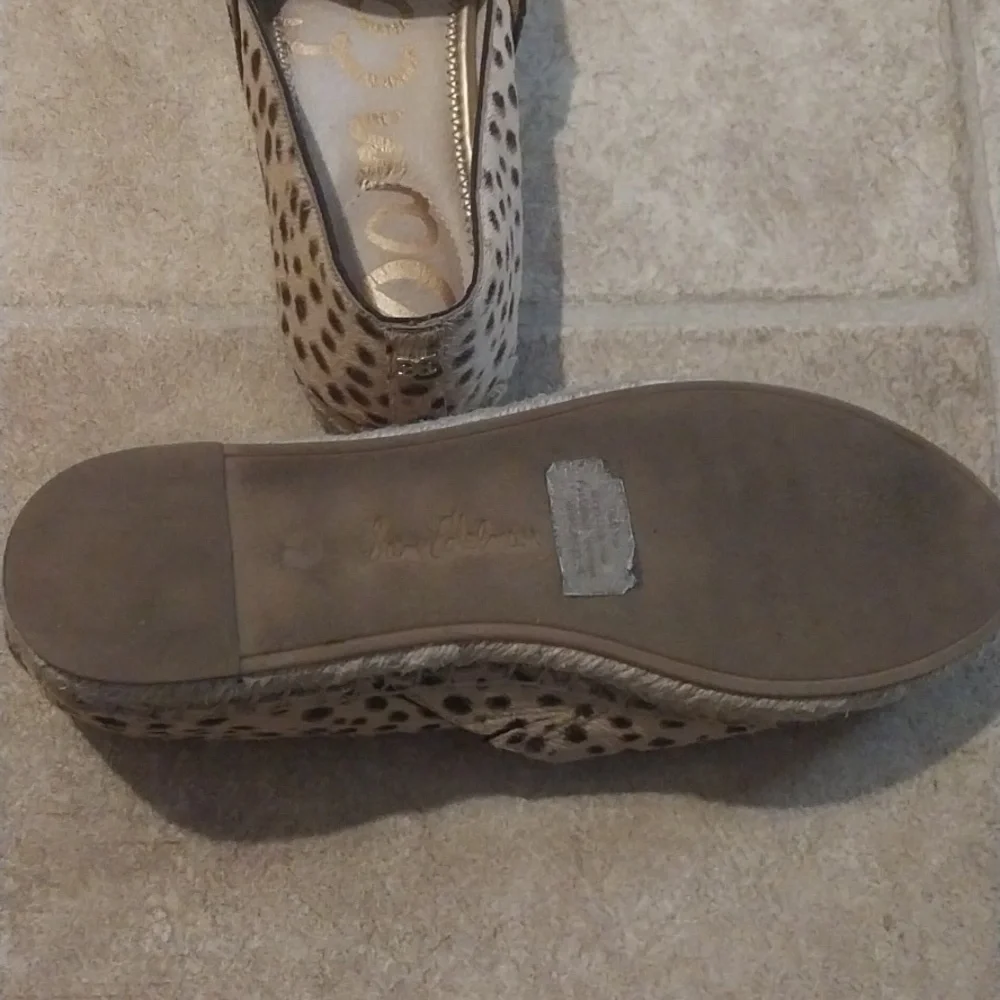 Sam Edelman Kesia Animal Print Espadrille Slip on  Flats Size 7 M